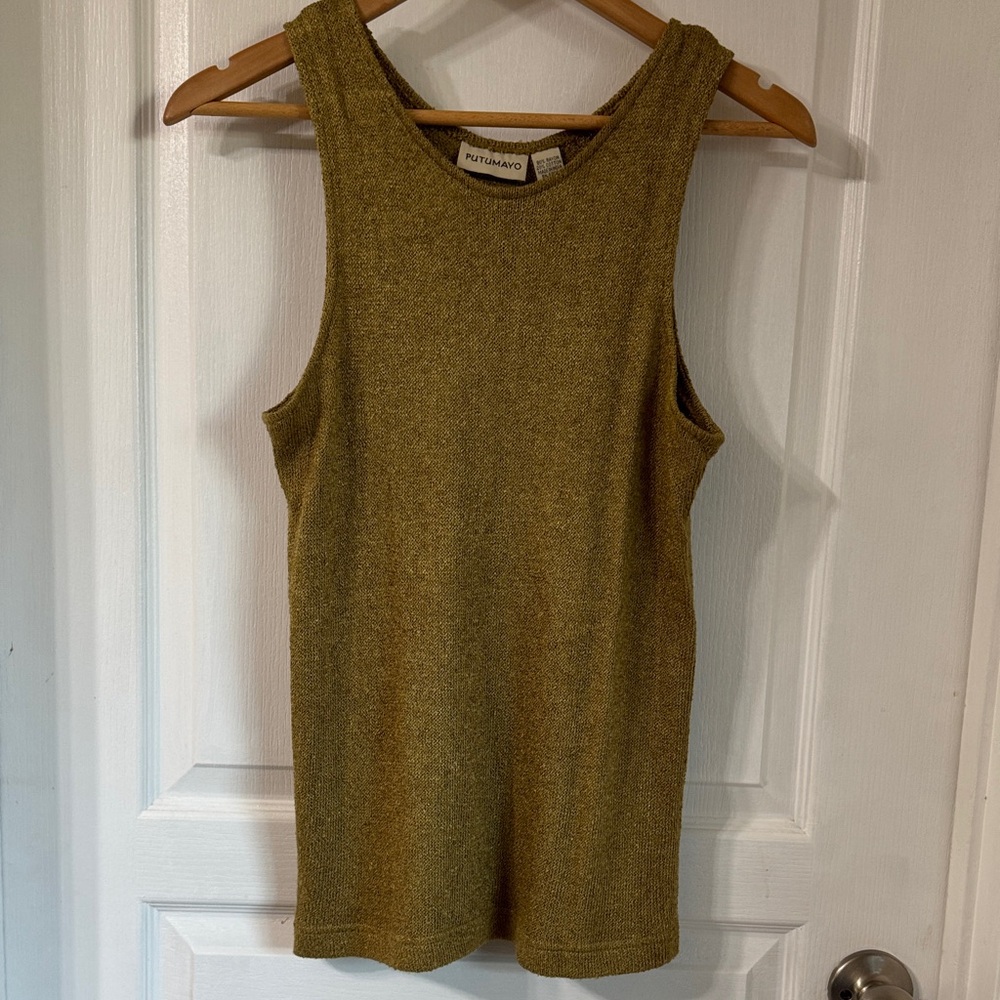 Putumayo Women's Gold Tank Top Sz M
